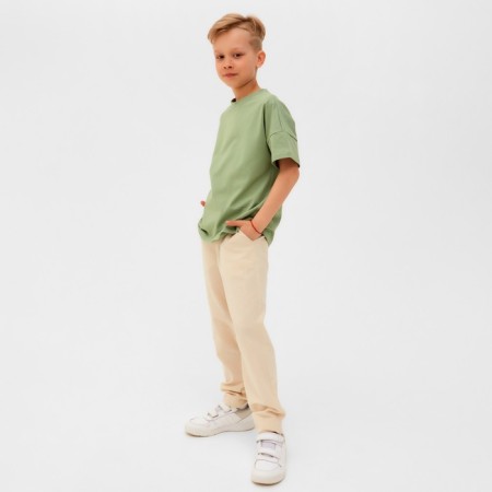 Pants for the boy Minaku: Cotton Collection Color Milk, Height 146-3
