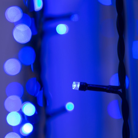 Garland "Curtain" 2 × 6 m, IP44, UMS, dark thread, 1440 LED, Blue glow, 220 V-1