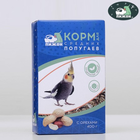 Feed "Pijon" for medium parrots, with nuts, 400 g