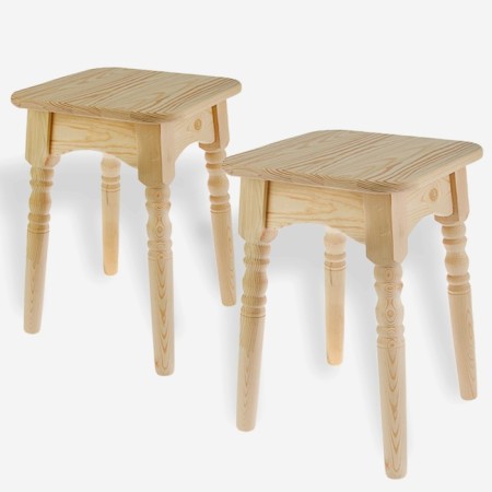 Set of stools (2 pcs) "Classic", 30 × 30 × 45cm, from pine
