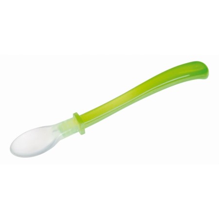 A baby spoon for feeding is soft, from 4 months., Mix color