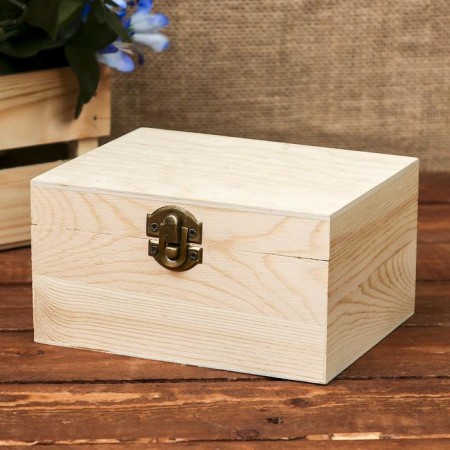 Casket Wood for painting with a box with a "chest" 16x13x7 cm