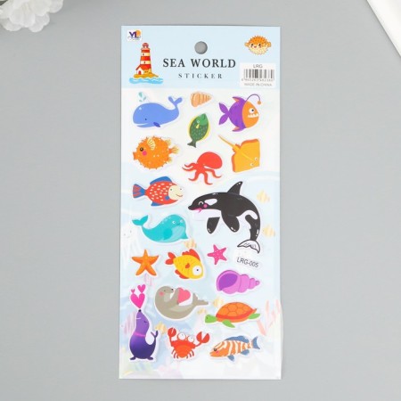 Sticker Plastic "Sea inhabitants" MIX 22x10 cm-5