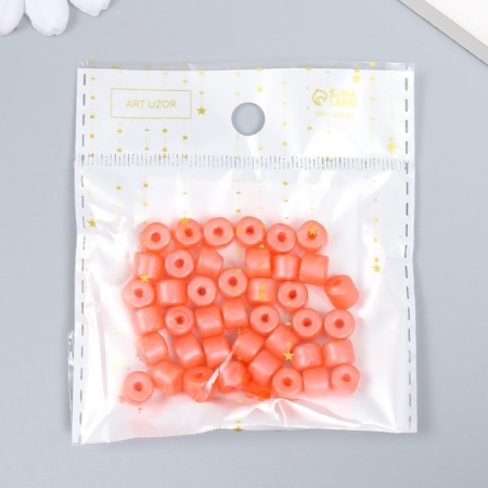 Beads for creativity plastic cylinder "scarlet" set of 20 g 0.6x0.6x0.5 cm-2