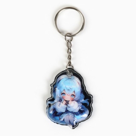 New Year's keychain with a flashlight for the keys "New Year: Snowflakes" 5.3 x 9 cm-2