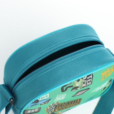 Bag's bag on a zipper, adjustable belt, green color-2