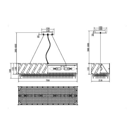 Suspension lamp Maytoni Mod017PL-04BS, E14, 4x40 W, 700x220x780 mm, brass-2