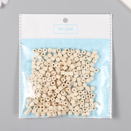 Beads for creativity tree "Cube" D-0.5 cm, set 20 grams natural-2