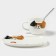 Tea couple ceramic "cat", 3 items: a cup of 200 ml, a saucer 18.5 × 13.5 cm, a spoon