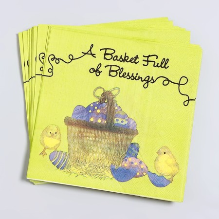 Paper napkins "Easter basket" with chickens, 33x33 cm, set 20 pcs