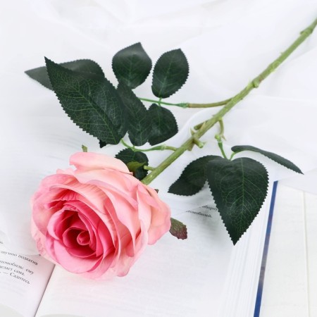 Artificial flower "Rosa Leticia" 7x64 cm, pink mix