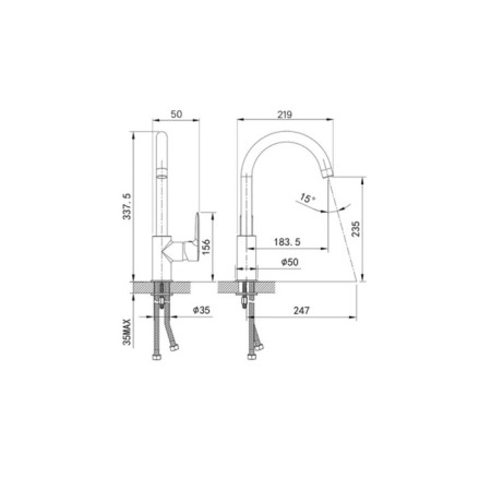 Kitchen mixer IDDIS Cuba Cu5blj05, black-2