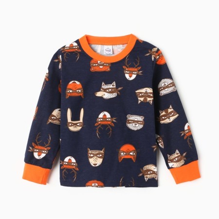Pajamas for boys, dark blue color, height 104 cm-1