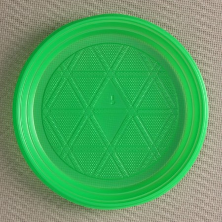 Disposable dessert plate, d = 16.5 cm, green color-1