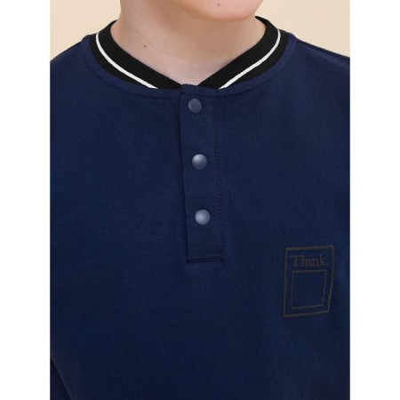 Henley T-shirt for Pelican boy, height 128 cm, dark blue color-3