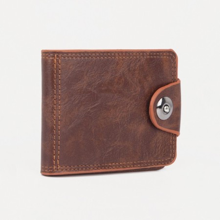 Male purse on a magnet, for bills, for cards, for coins, color light brown