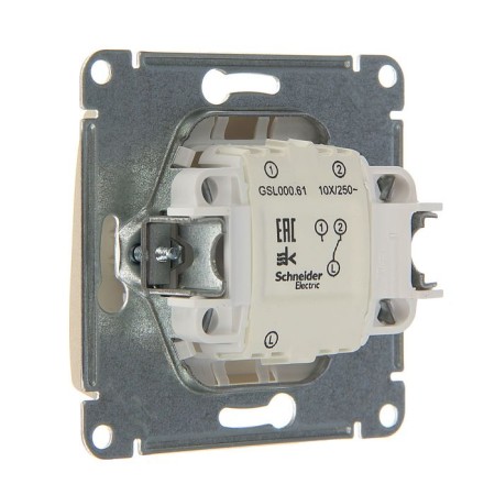 Switch "Glossa" Sche GSL000461, 10 A, 1 key, hidden, Titan-1