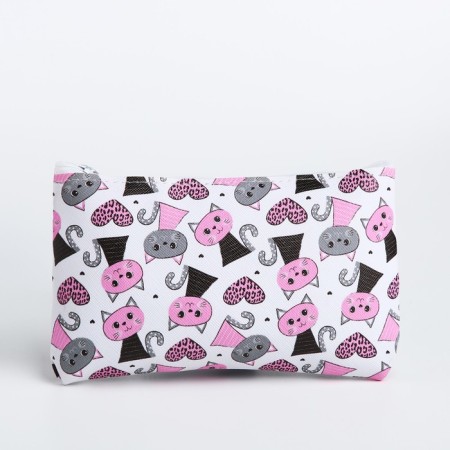 Cosmetic bag with lightning, white/pink color-1