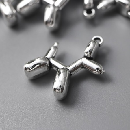 Decor for creativity Metal "I Infant Ball - Dog" silver 1.5x2 cm-1