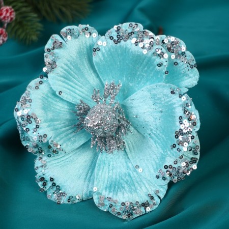 Decor "Snow Flower" 16x20 cm, blue-1
