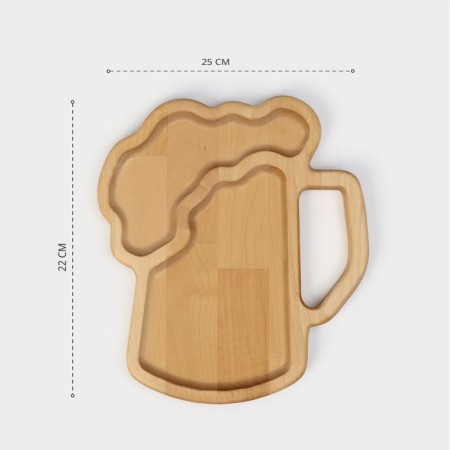 ADELICA exchange for serving beer, 2 sections, 25 × 22 × 1.8 cm, saturated with mineral oil, in a gift box, birch-2
