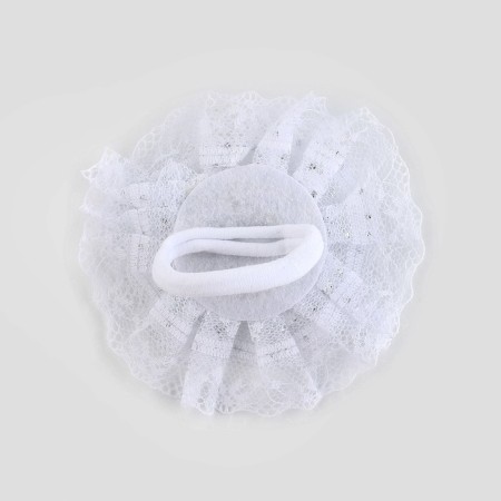 Graduation. Bant for hair on elastic band, white, 10.5 cm, kitty Marie-5