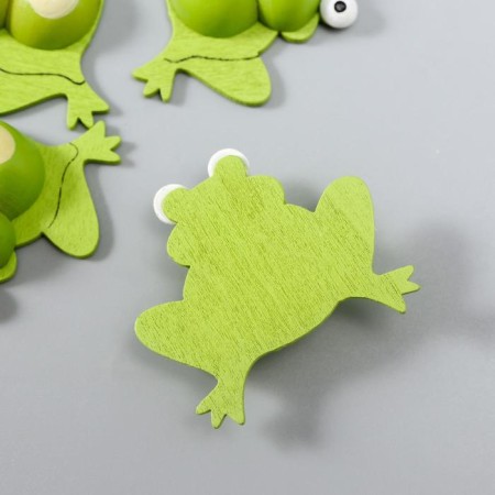 Decor for creativity wood "frog" set of 5 pcs 3.4x3 cm-1