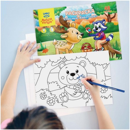 Coloring, A5 "Forest animals", 48 liters-4