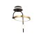 LED ceiling LED Ambrella Light, Linetech, FL66424, LED, 15 W, 1125LUM, 3000-6400K, black color, gold