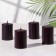 Set of candles-cylinders "Interior", 4 pcs, 6x4 cm, 10 hours, brown