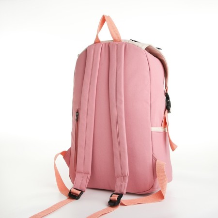Young backpack from textiles on lightning, 5 pockets, pink color-3