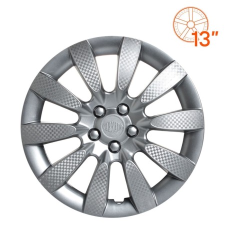 Wheel caps 13 "Tornado", Silver, Karbon, 2 pcs Airline AWCC-13-06-1