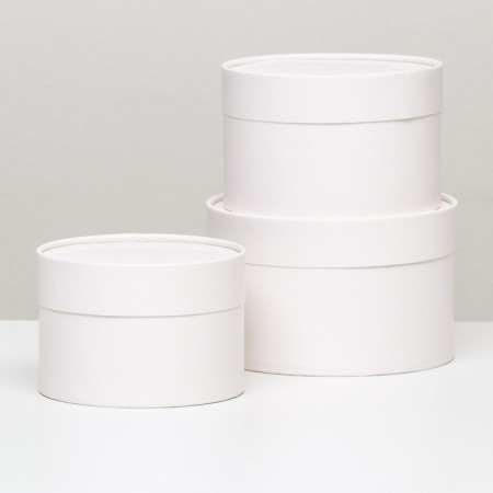 Set of hats 3 in 1, white, 16 x 10 cm, 14 x 9 cm, 13 x 8.5 cm