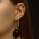 Earrings Metal “Chain” disk, 3 links, golden-black color