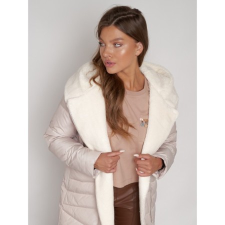 Coat insulated winter female, size 54, beige color-27