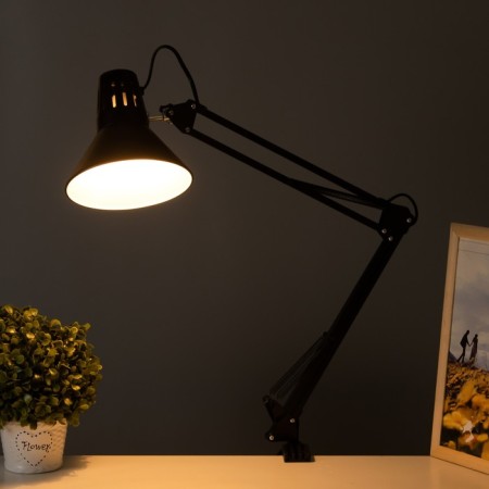 Black 1x60W E27 table lamp (on the clamp) 17x17x81cm-2