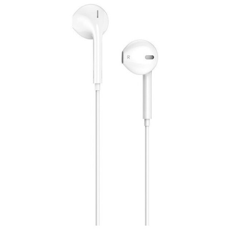 Hoco M55 headphones, wired, inserts, microphone, jack 3.5, 1.2 m, white-1