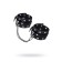 Single -layer shackles with Pecado BDSM eyelets, genuine leather, black