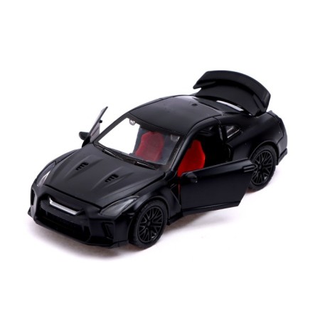 Metal machine "Sportser", inertia, doors, trunk, black color open-2