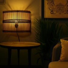 Lamp wall -mounted from the rattan 