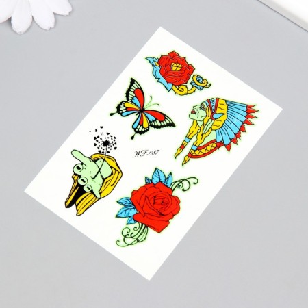 Tattoo on the body phosphorus color "ethnic" 14.3x7.5 cm-1
