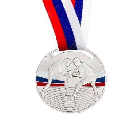 Medal thematic "struggle", silver, d = 5 cm-2