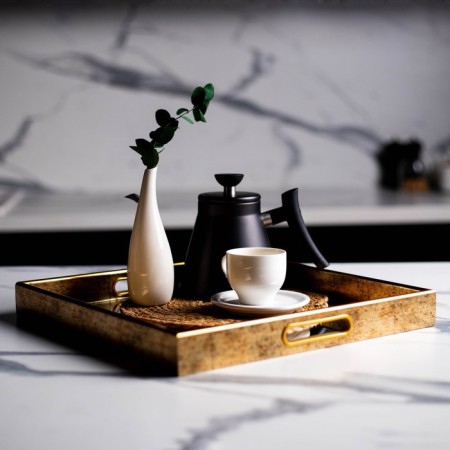 Plastic rectangular tray with the mirror "Patterns", 37 x 37 x 4.5 cm Soldier-1