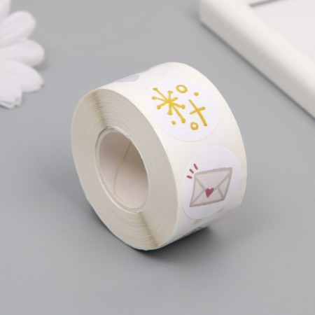 Stick Paper "Cat and Bear" d = 2.5 cm 500 pcs in a roll 3x5x5.5 cm-1