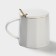 Ceramic mug with a spoon Simple, 350 ml, white color