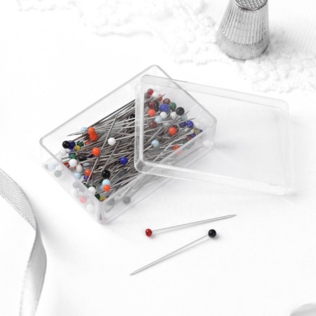 Portnovsky Premium pins, glass head, 30 mm, 100 pcs, colorful color-1