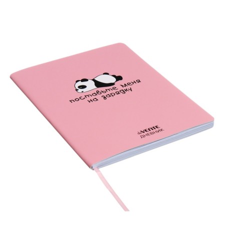 Universal diary for grade 1-11 "Put me for charging", integral cover, artificial leather, silkography, liesa, 80 g/m2-1