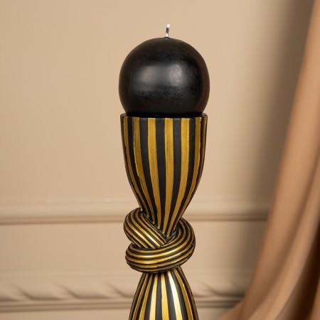 Click for one candle "Knot", a color of black and gold 29.5 x 7.5 x 7.5 cm-9