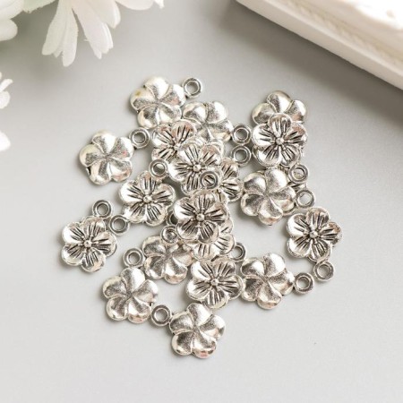 Decor for creativity Metal "forget -me -not" silver 1.2x0.8 cm-2