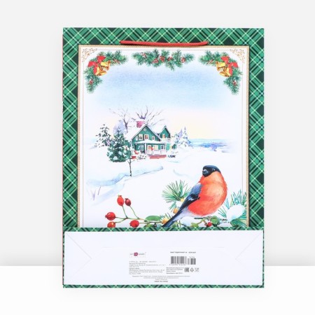 Gift package "Bullfinch on a branch", 33 x 42.5 x 10 cm-1